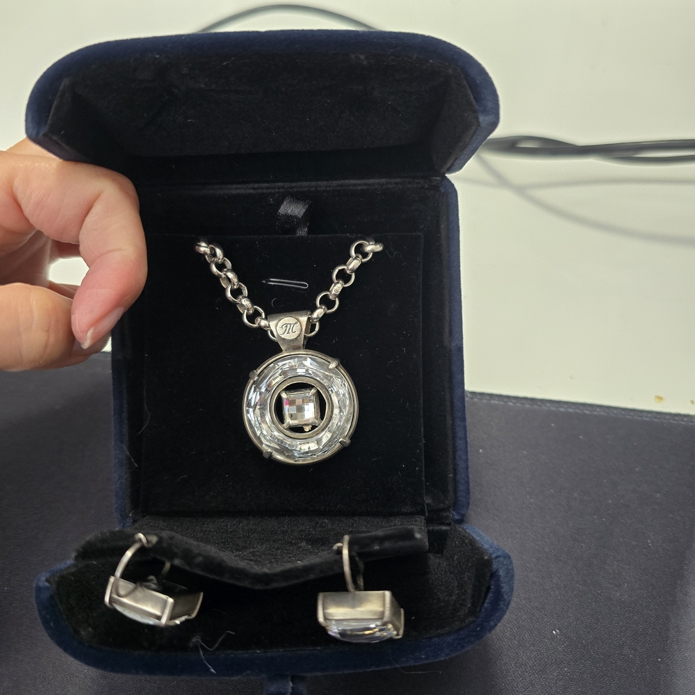 Chic Silver Necklace and Earring Set